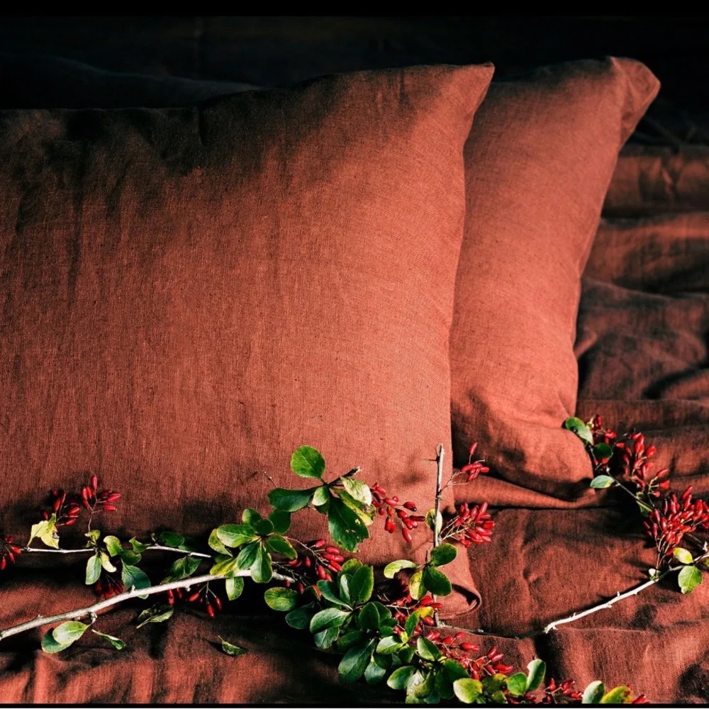 100% EUROPEAN LINEN TERRACOTTA DUVET
